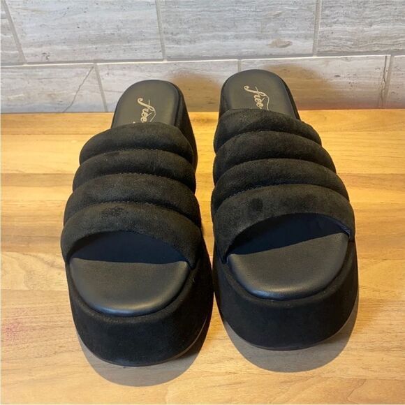 Free People Almost Paradise Black Platform Sandals EU 37 US 7 - Picture 5 of 9